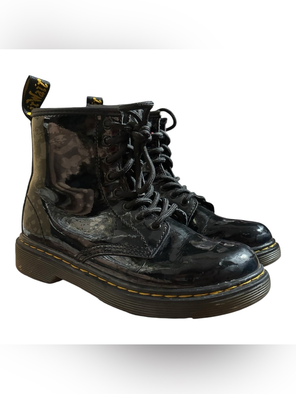 Dr. Martens 1460 Patent Black Toddler Girls Boots
